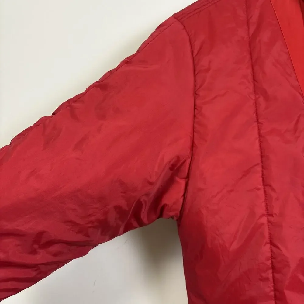 Vintage 80s Red Ski Puffer Jacket Retro Ski Gorpcore Oversized XL - Picture 15 of 16